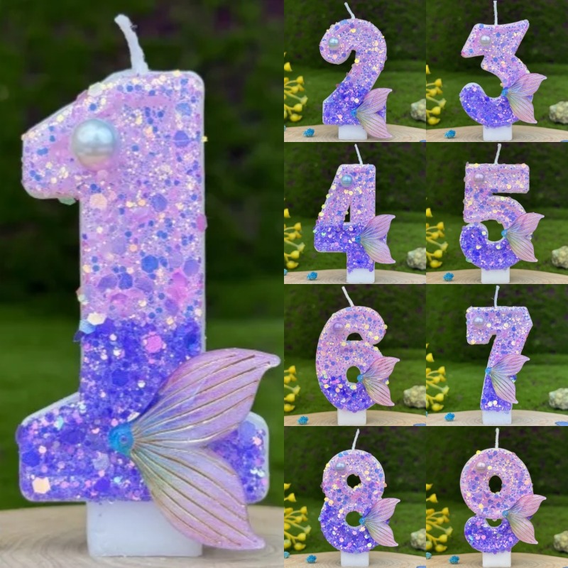 Soy Wax - Glitter Purple Gradient Mermaid Tail Number