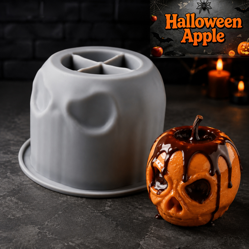 Candle Containers - Halloween skull apple silicone mold, creative