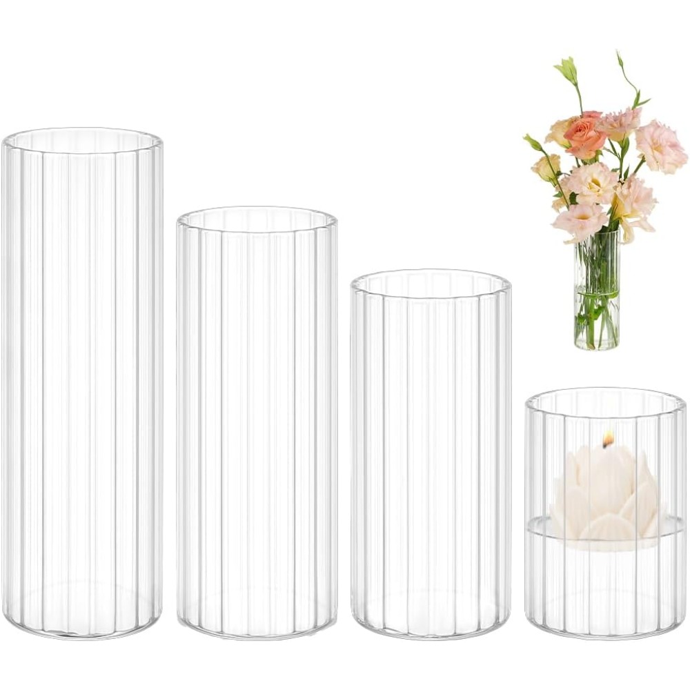 4 Size Glass Cylinder Vases 3. - огляд і ціна Candle Containers